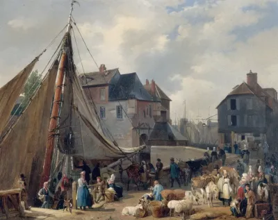 Le Port Dhonfleur Lembarquement Des Bestiaux