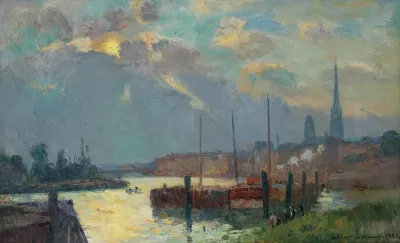 Le Port Et La Cathedrale De Rouen