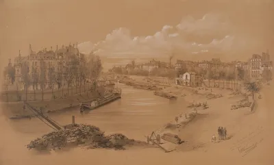 Le Port Saint Paul Absorbe Par Le Port Des Celestins En 1905 Le Pont Marie Le Quai Des Celestins A Droite Et Le Quai