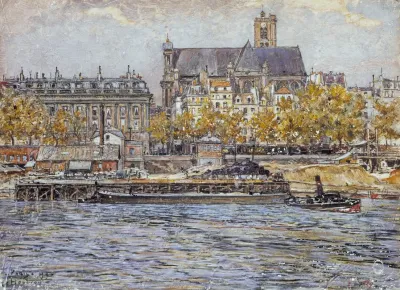 Le Quai De Lhotel De Ville Et Leglise Saint Gervais Saint Protais