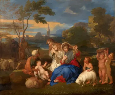 Le Repos De La Sainte Famille Avec Sainte Catherine