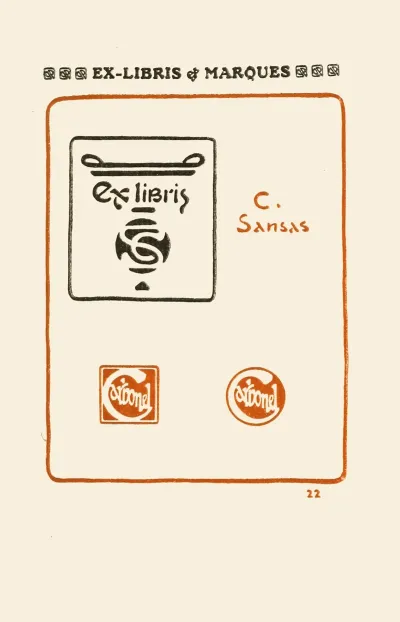 Le Second Livre Des Monogrammes Marques Cachets Et Es Libris Pl 20