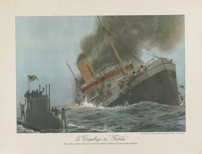 Le Torpillage Du Falaba Acte De Feroce Piraterie Commis Par Un Sous Marin Allemand Le 28 Mars 1915 Dans Le Canal St Georges