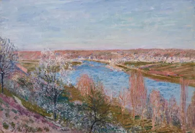Le Village De Champagne Au Coucher Du Soleil Avril