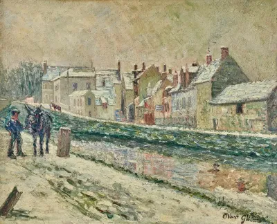 Le Village De Moret Sur Loing Sous La Neige