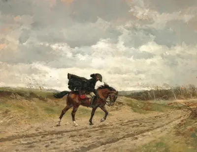 Le Voyageur Le Marechal Ney A Cheval Luttant Contre Le Vent