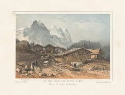 Le Wethorn Et Le Wetterhorn Vue Sur Le Chemin De Rosenlaui