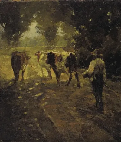 Leading The Cows To Pasture