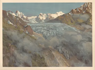 Lednik Karaugom Glacier Caucasus Mountains
