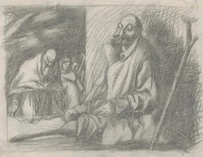 Legless Beggar Seated By The Wall