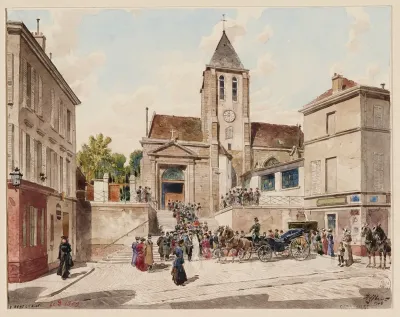 Leglise De Saint Germain De Charonne 4 Place Saint Blaise Et 119 Rue De Bagnolet La Sortie Dun Mariage