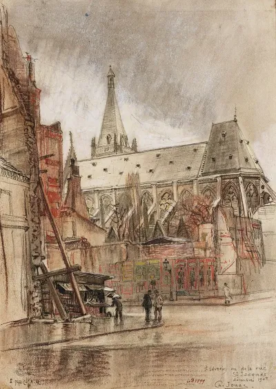 Leglise Saint Severin Vue De La Rue Saint Jacques