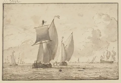 Leicht Bewegte See Mit Vielen Schiffen