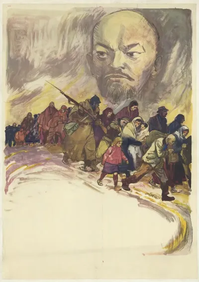 Lenin And Group Of Refugees