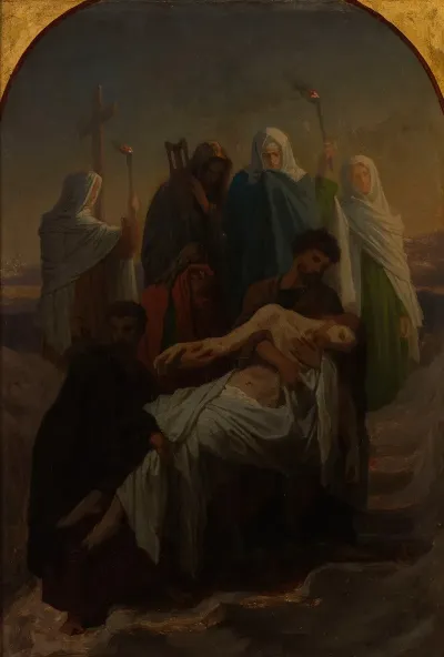 Lensevelissement Du Christ Jesus Descendu De La Croix