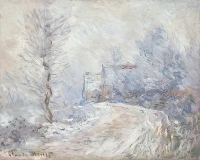 Lentree De Giverny Sous La Neige