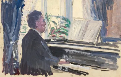 Leopold Czihaczek Am Klavier Skizze