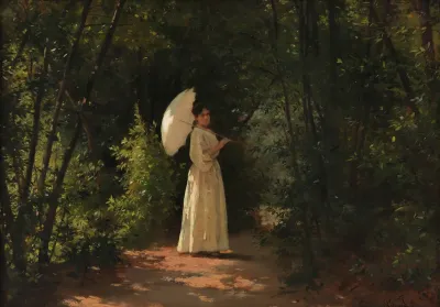 Leopoldine Schmid Die Gattin Des Kunstlers Im Garten