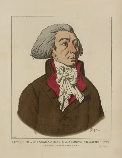 Lepilletier De St Farge Au Depute A La Convention Nationale 1793 Dapres Une Gravure Du Temps