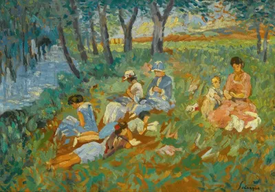 Les Andelys La Famille Lebasque Au Bord De Leau