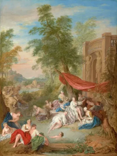 Les Baigneuses Female Bathers In A Landscape