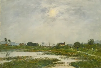 Les Bords De La Touques Pendant Les Grandes Marees