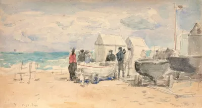 Les Canots Sur La Plage A Trouville
