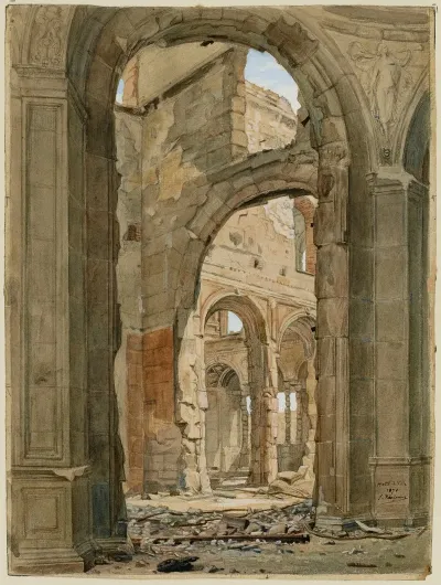 Les Decombres De Lhotel De Ville Apres Lincendie De 1871