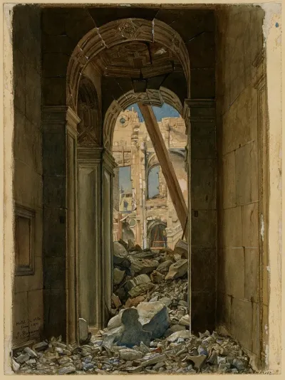 Les Decombres De Lhotel De Ville En Juin 1871