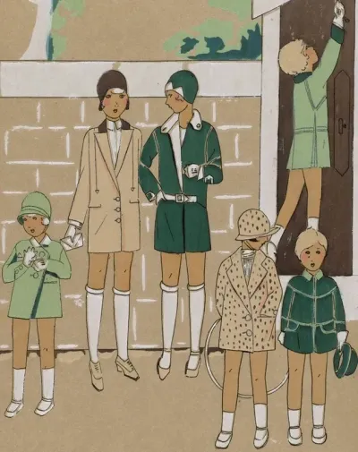 Les Enfants Tres Parisiens Ca 1927 No 1 Pl 10 Petit Ensemble En Drap Pistach 2