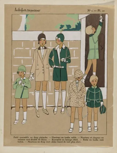 Les Enfants Tres Parisiens Petit Ensemble En Drap Pistach