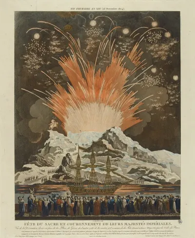 Les Folies Xxv Frimaire An Xiii 16 Decembre 1804 Fete Du Sacre Et Couronnement De Leurs Majestes Imperiales Vue De La Decora_