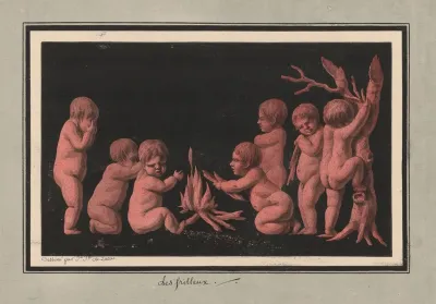 Les Frilleux Putti Se Rechauffant Devant Un Feu