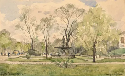 Les Jardins Des Champs Elysees Avec La Fontaine De Diane De Jacques Hittorff Paris