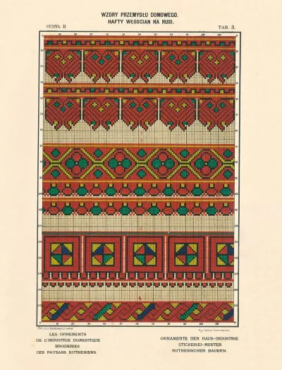 Les Ornements De Lindustrie Domestique Broderies Des Paysans Rutheniens Vol 3 Pl 03