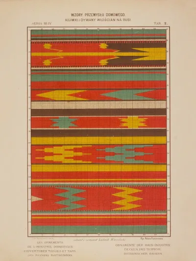 Les Ornements De Lindustrie Domestique Couvertures Tissues Et Tapis Des Paysans Routheniens Pl 02