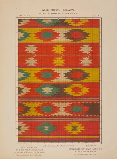 Les Ornements De Lindustrie Domestique Couvertures Tissues Et Tapis Des Paysans Routheniens Pl 06