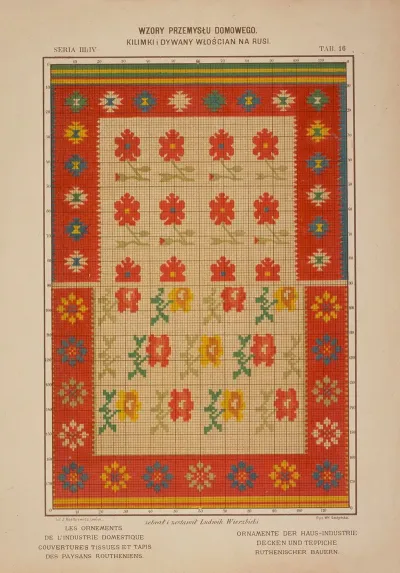 Les Ornements De Lindustrie Domestique Couvertures Tissues Et Tapis Des Paysans Routheniens Pl 16