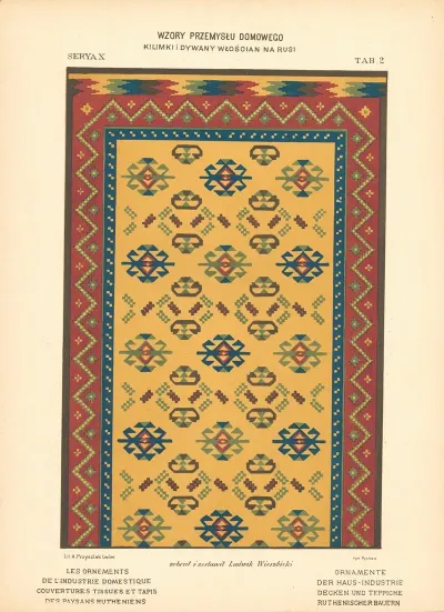 Les Ornements De Lindustrie Domestique Couvertures Tissues Et Tapis Des Paysans Rutheniens Pl 03
