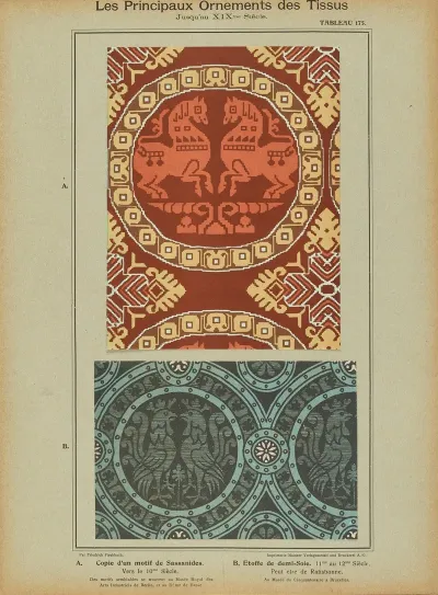 Les Principaux Ornaments Des Tissus Jusquau Xixme Siecle Pl 13
