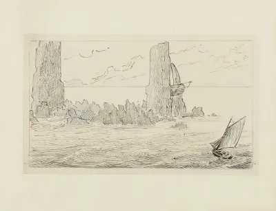 Les Rochers Douvres Dessin Pour La Vignette De Titre Pour La Table Des Matieres Et Des Gravures