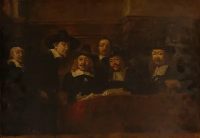Les Syndics Des Drapiers Copie Dapres Rembrandt