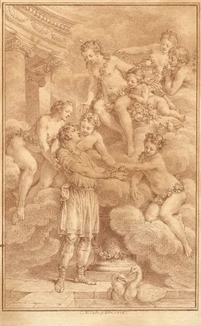 Les Trois Graces Accueillent Charite Et Venus Pleurant Devant La Grotte De Charite Quelle Croit Mort