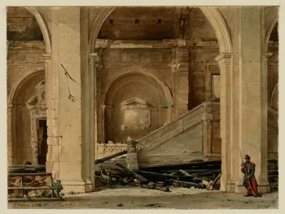 Lescalier Du Palais De Justice Apres Lincendie De 1871