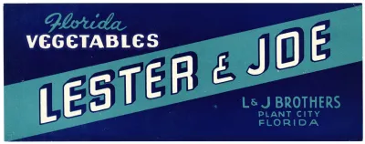 Lester And Joe Florida Vegetables Label 2