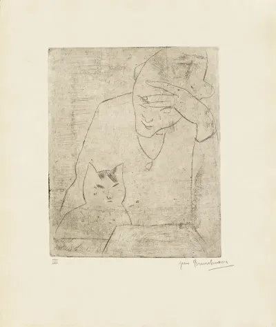 Lezende Vrouw Met Kat
