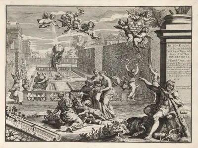 Li Giardini Di Roma Con Le Loro Piante Alzate E Vedvte In Prospettiva Pl 01