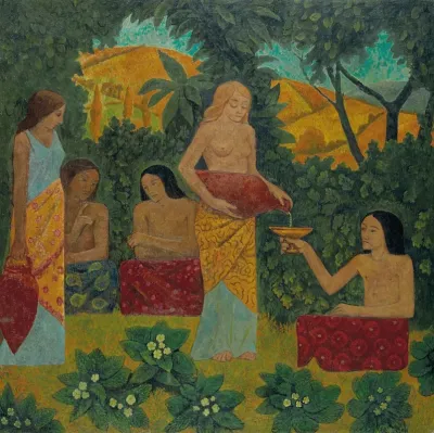 Libations Cinq Figures Dans Une Foret Mythique