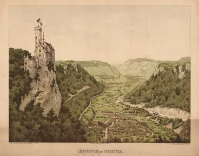 Lichtenstein Castle With Echaz Valley