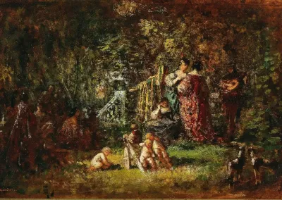Liebesreigen In Parklandschaft